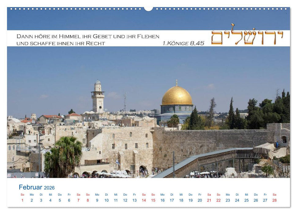 Jerusalem. Kalender mit Bibelworten (CALVENDO Wandkalender 2026)