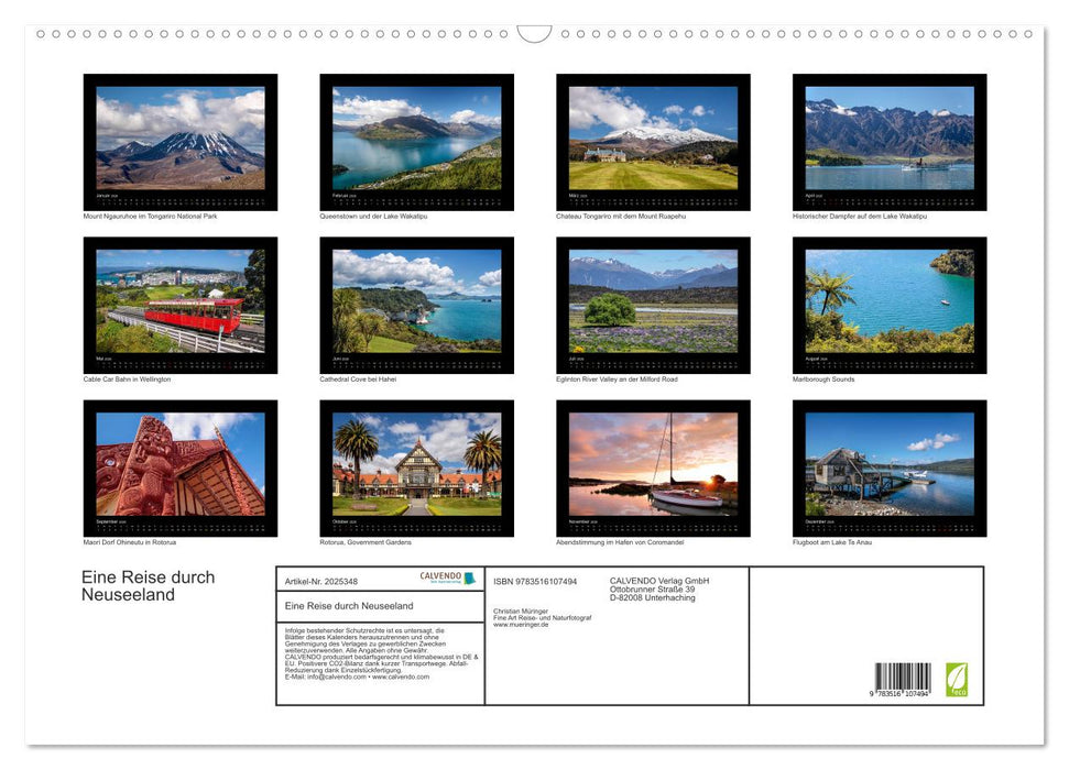Eine Reise durch Neuseeland (CALVENDO Wandkalender 2026)