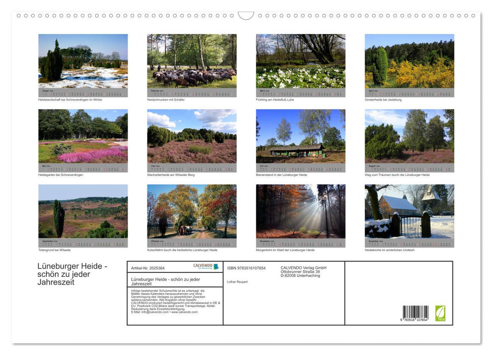 Lüneburger Heide - schön zu jeder Jahreszeit (CALVENDO Wandkalender 2026)