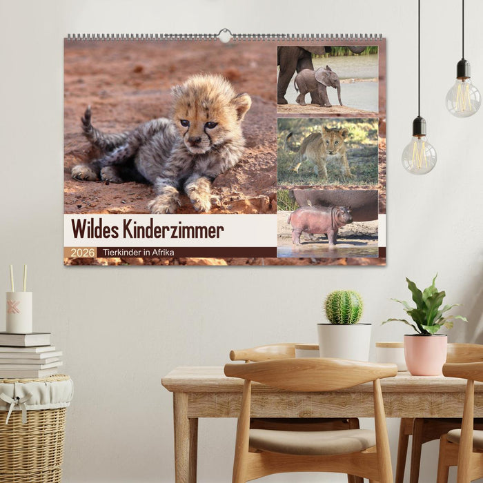 Wildes Kinderzimmer - Tierkinder in Afrika (CALVENDO Wandkalender 2026)