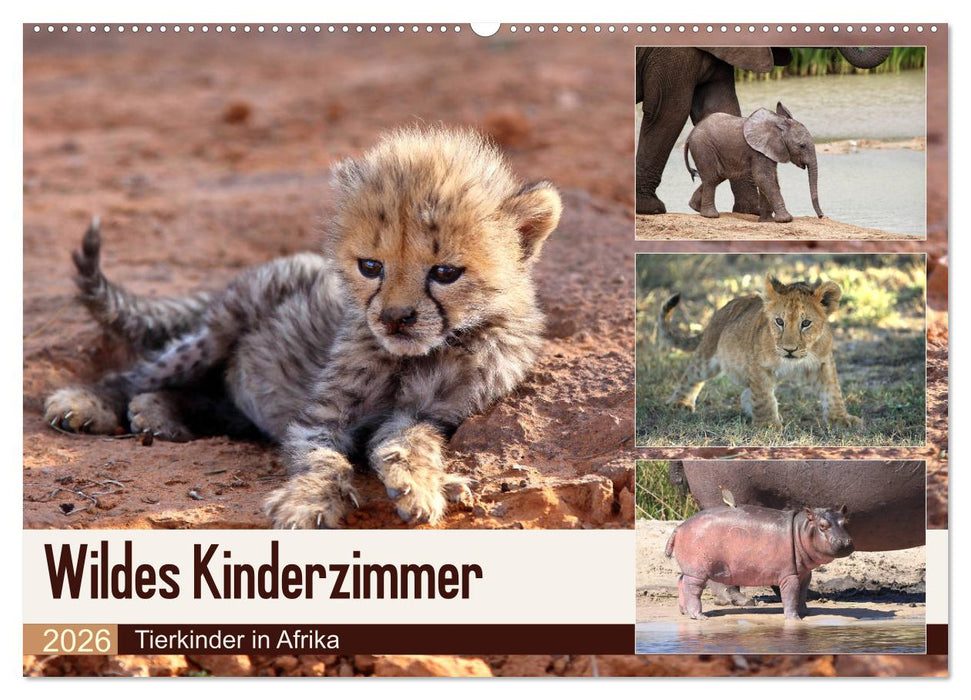 Wildes Kinderzimmer - Tierkinder in Afrika (CALVENDO Wandkalender 2026)