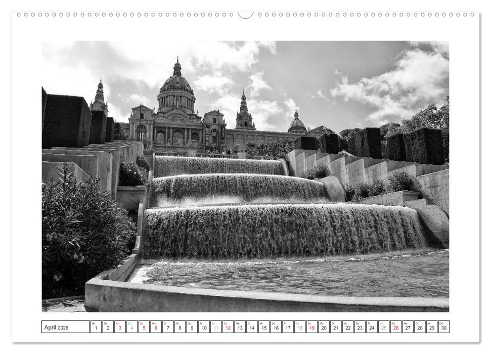 Barcelona Photografien in Schwarz / Weiß (CALVENDO Premium Wandkalender 2026)