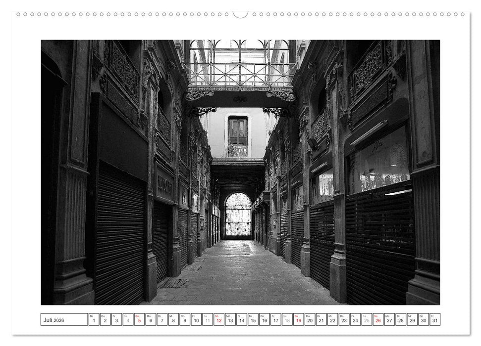 Barcelona Photografien in Schwarz / Weiß (CALVENDO Premium Wandkalender 2026)