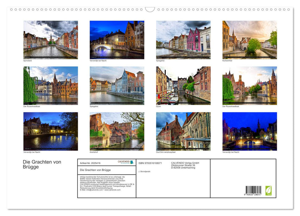 Die Grachten von Brügge (CALVENDO Wandkalender 2026)