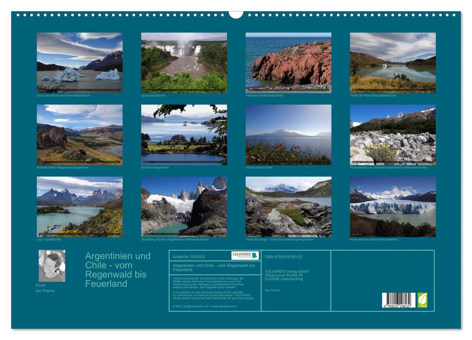 Argentinien und Chile - vom Regenwald bis Feuerland (CALVENDO Wandkalender 2026)