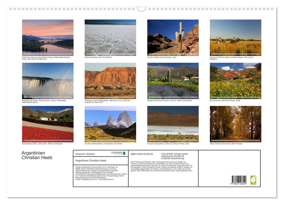 Argentinien Christian Heeb (CALVENDO Wandkalender 2026)