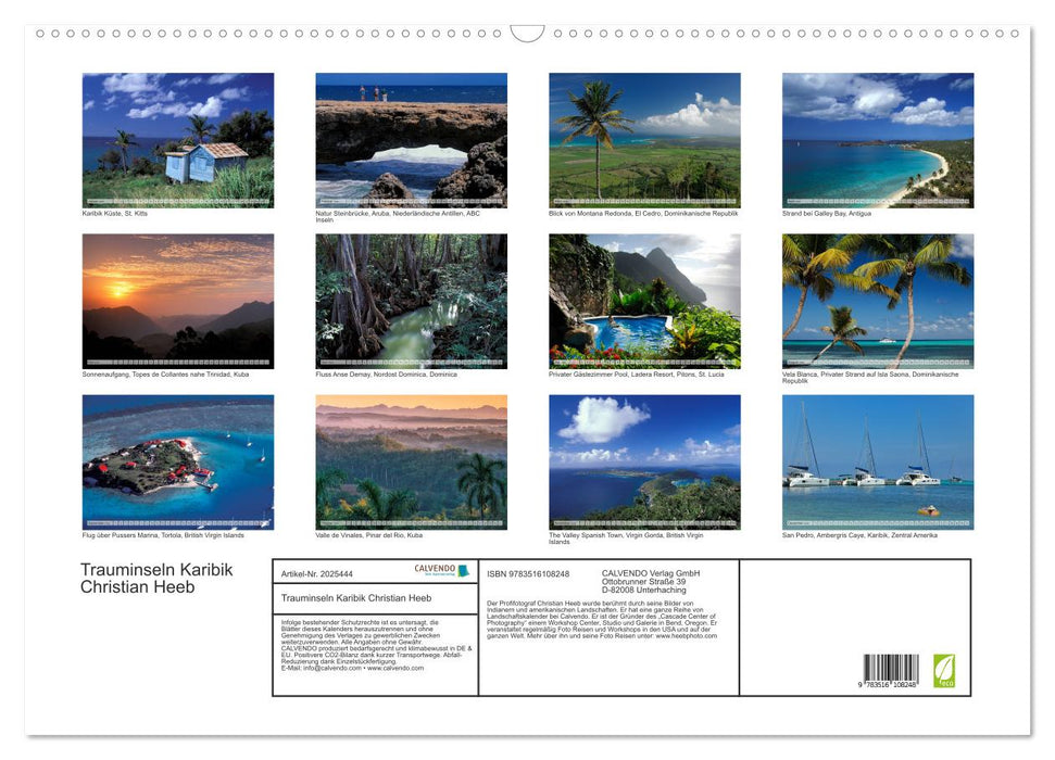 Trauminseln Karibik Christian Heeb (CALVENDO Wandkalender 2026)