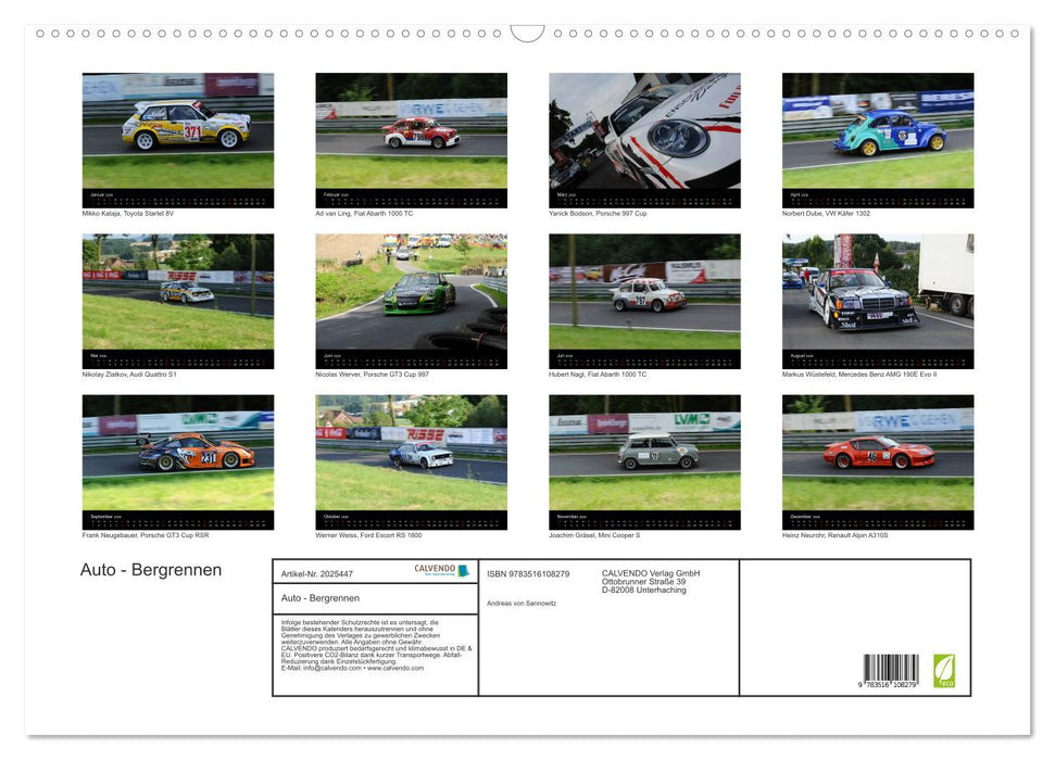 Auto - Bergrennen (CALVENDO Wandkalender 2026)