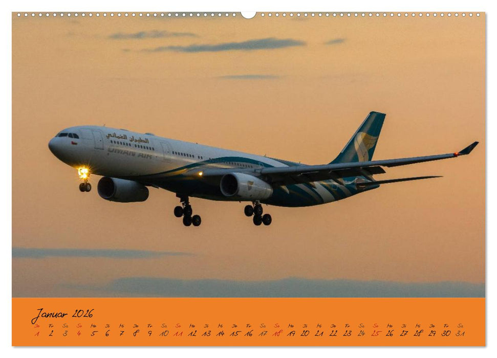Flugzeuge im Abendlicht (CALVENDO Premium Wandkalender 2026)