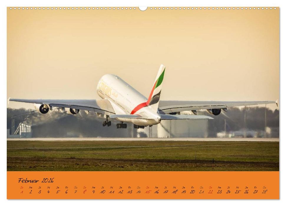 Flugzeuge im Abendlicht (CALVENDO Premium Wandkalender 2026)