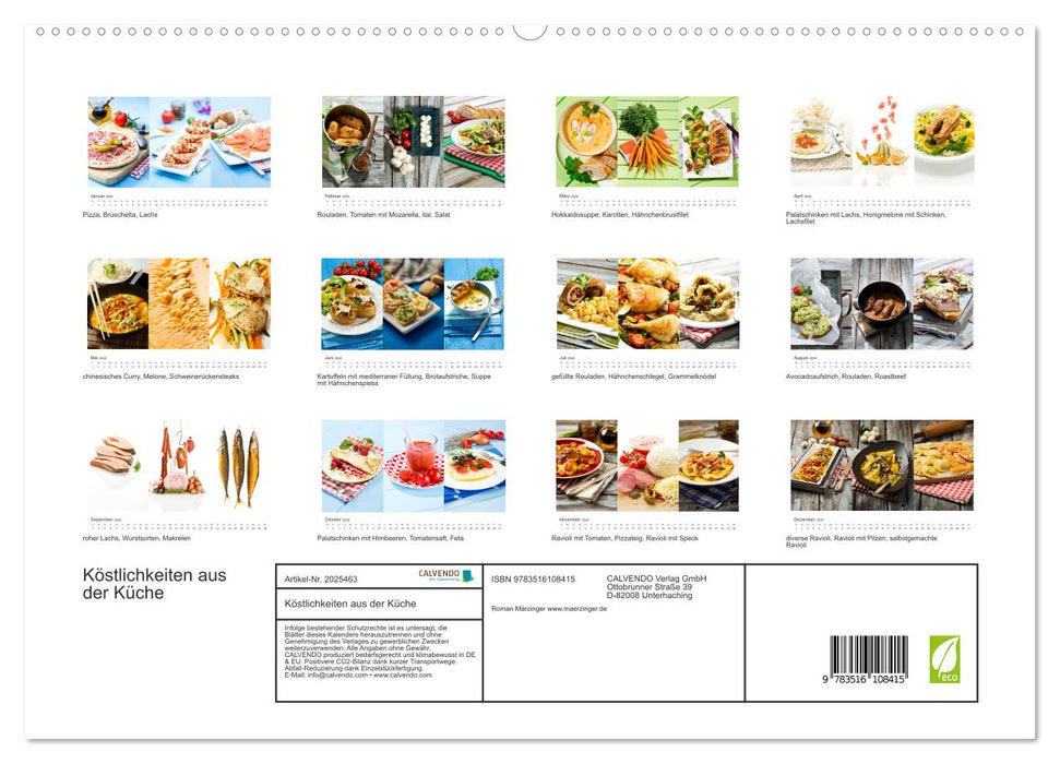 Köstlichkeiten aus der Küche (CALVENDO Premium Wandkalender 2026)