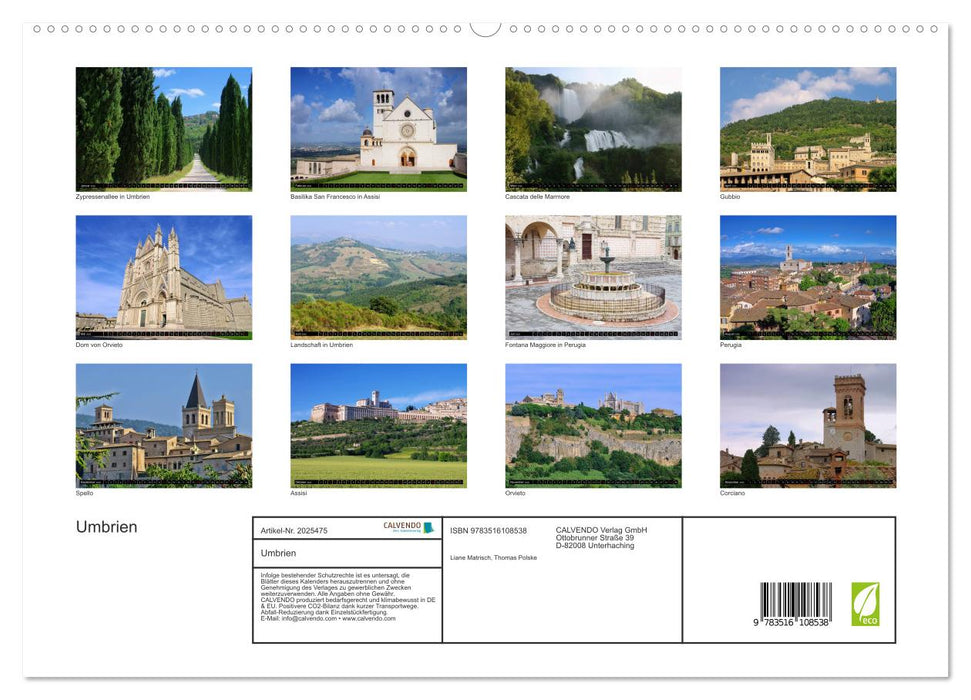 Umbrien (CALVENDO Premium Wandkalender 2026)