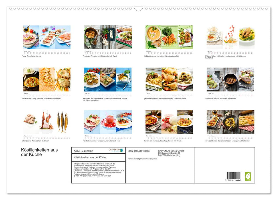 Köstlichkeiten aus der Küche (CALVENDO Wandkalender 2026)
