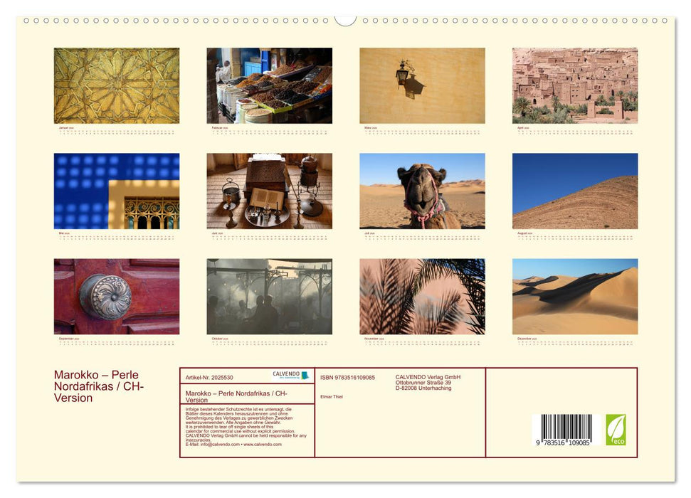 Marokko – Perle Nordafrikas / CH-Version (CALVENDO Premium Wandkalender 2026)