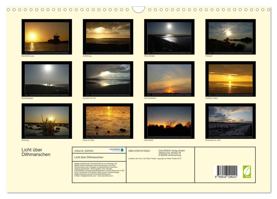 Licht über Dithmarschen (CALVENDO Wandkalender 2026)