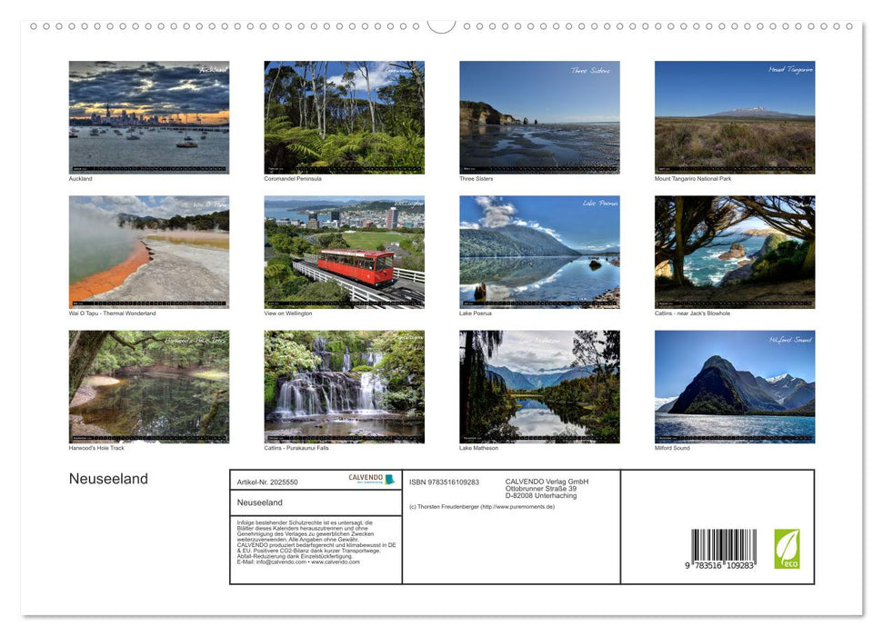 Neuseeland (CALVENDO Premium Wandkalender 2026)