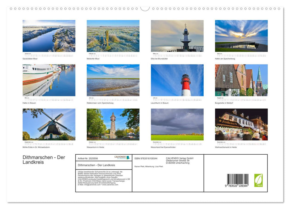 Dithmarschen - Der Landkreis (CALVENDO Premium Wandkalender 2026)