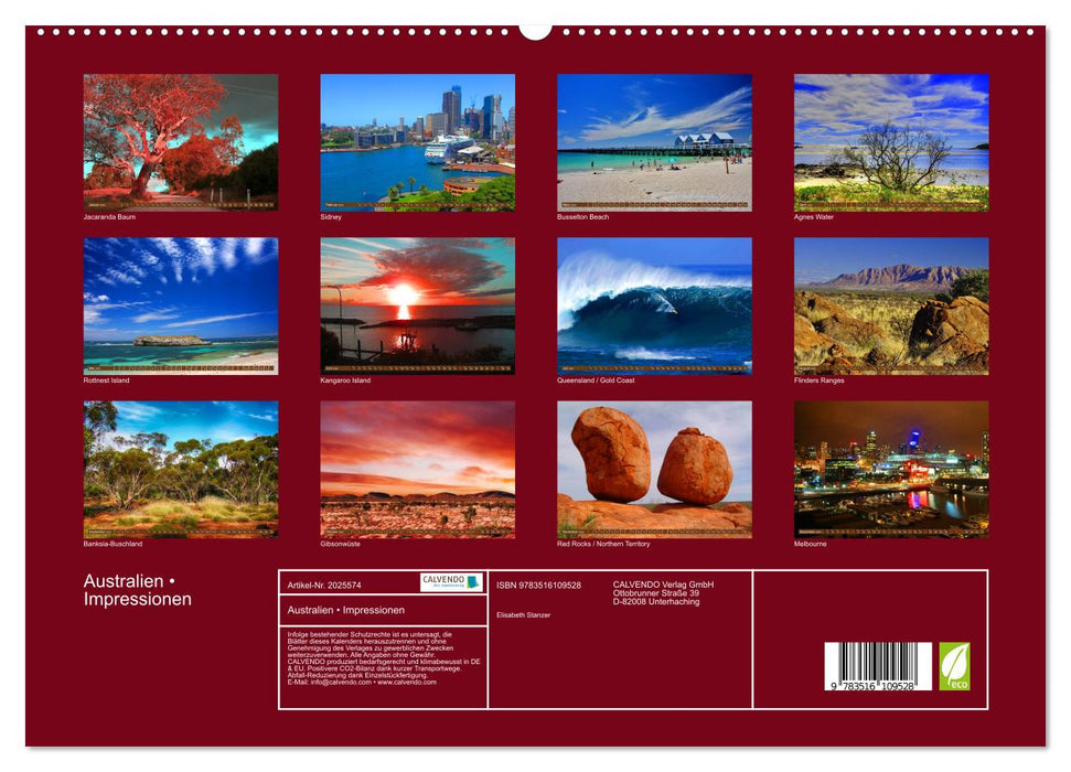 Australien • Impressionen (CALVENDO Premium Wandkalender 2026)
