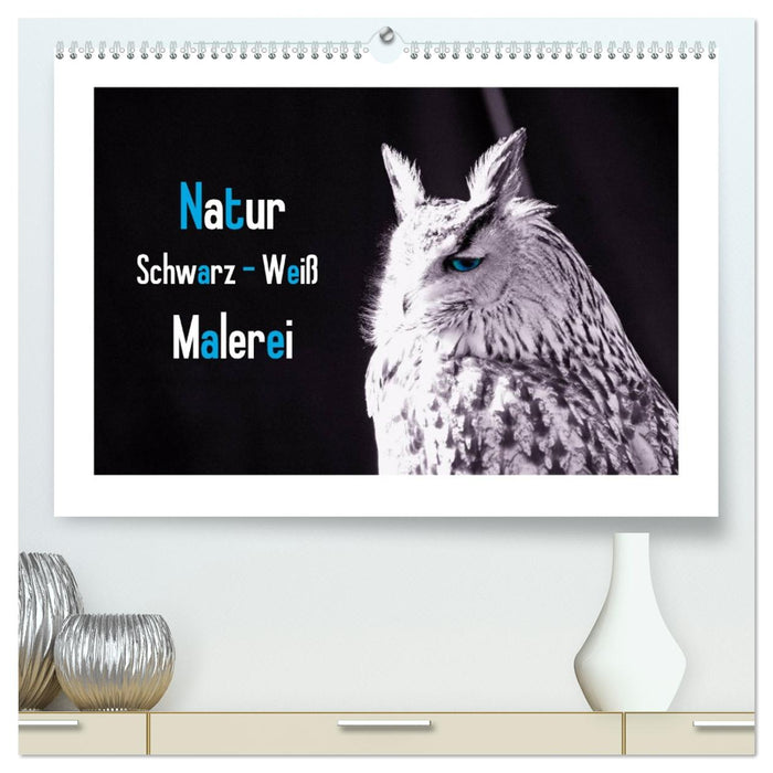 Natur schwarz - weiß Malerei (CALVENDO Premium Wandkalender 2026)