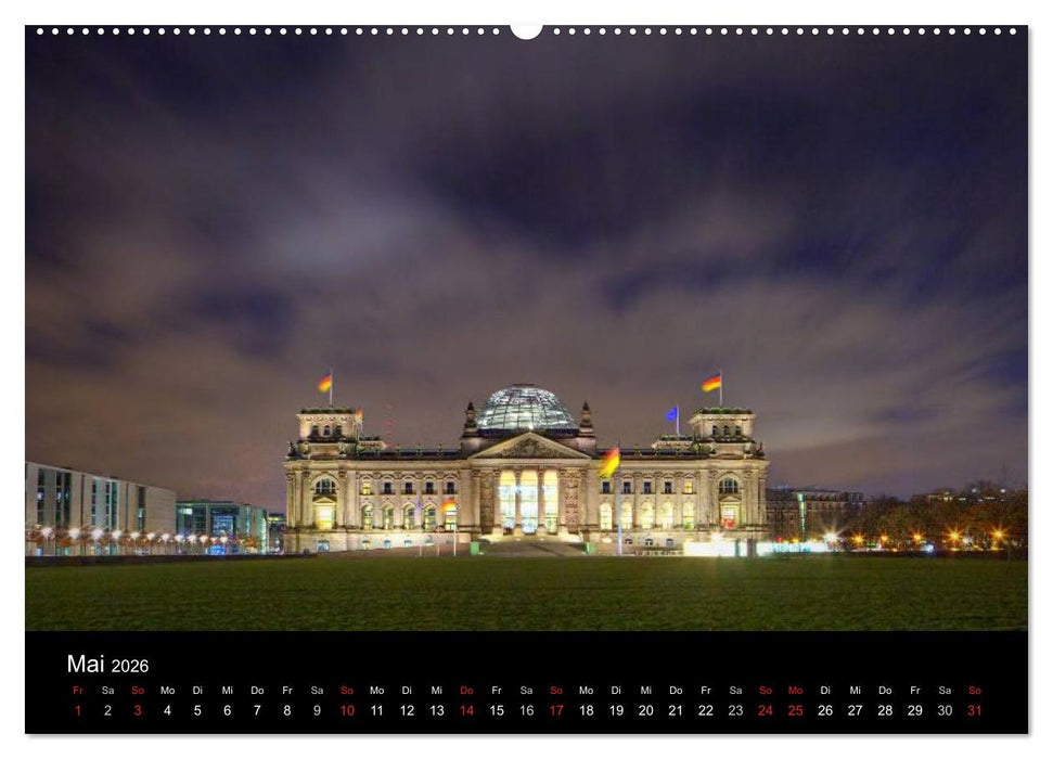 Europäische Städte bei Nacht (CALVENDO Premium Wandkalender 2026)