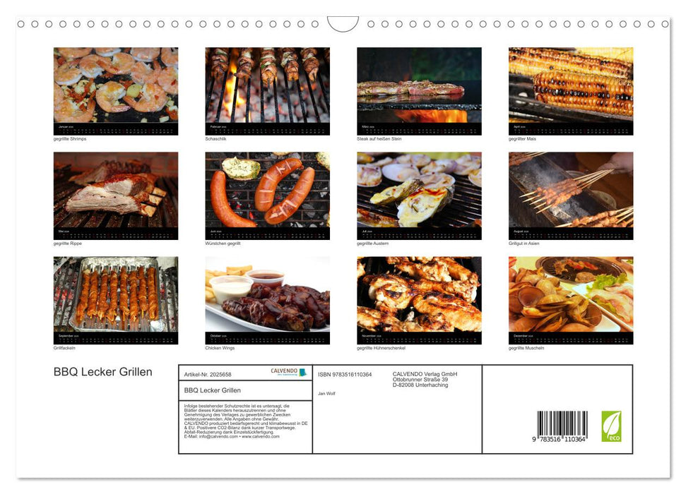BBQ Lecker Grillen (CALVENDO Wandkalender 2026)