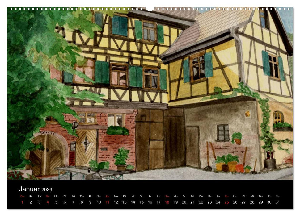 Deutschland in Aquarell (CALVENDO Wandkalender 2026)