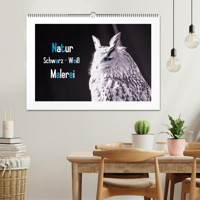 Natur schwarz - weiß Malerei (CALVENDO Wandkalender 2026)