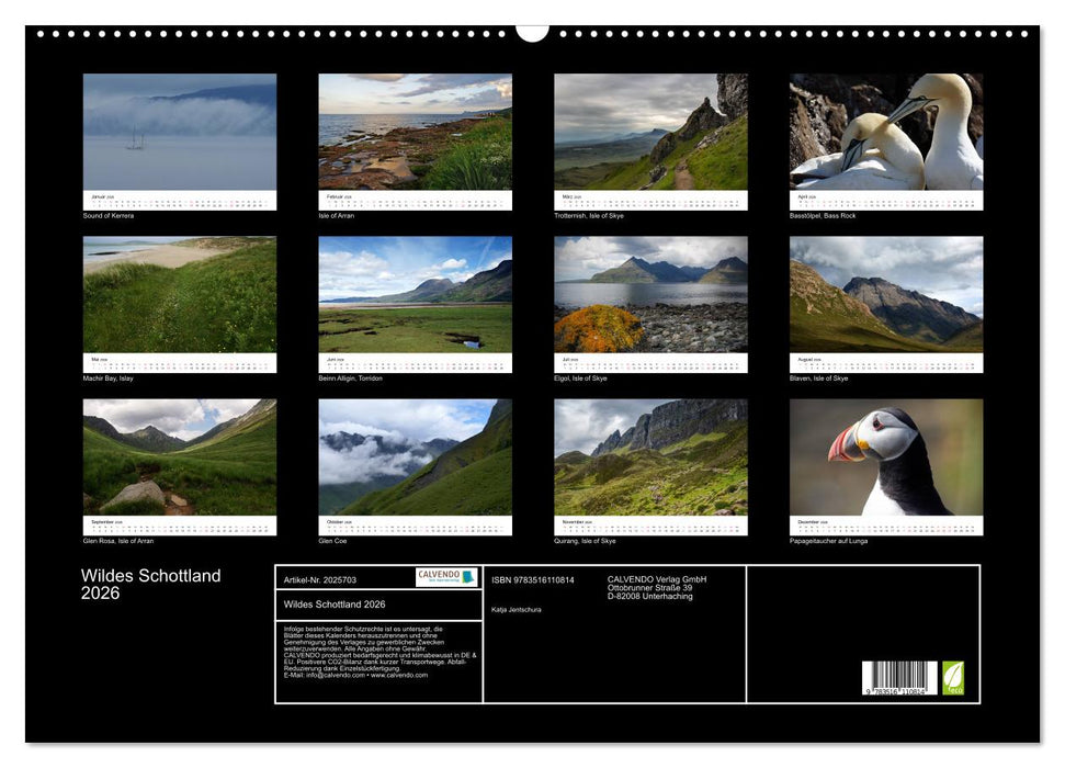 Wildes Schottland 2026 (CALVENDO Wandkalender 2026)