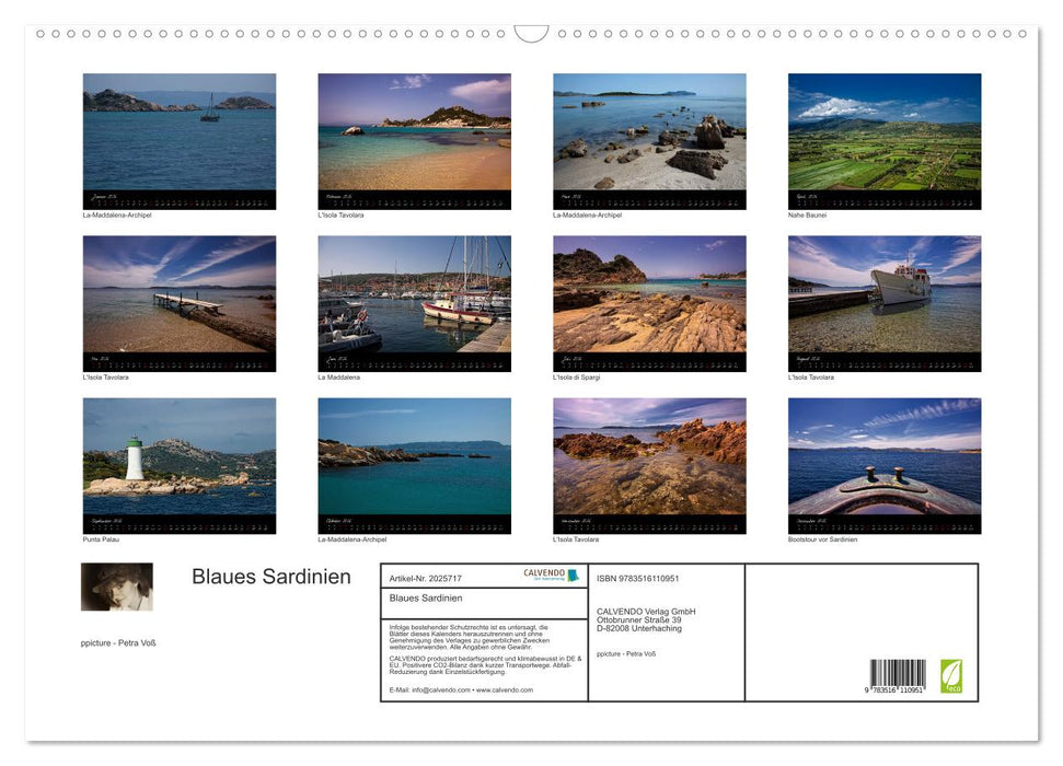 Blaues Sardinien (CALVENDO Wandkalender 2026)