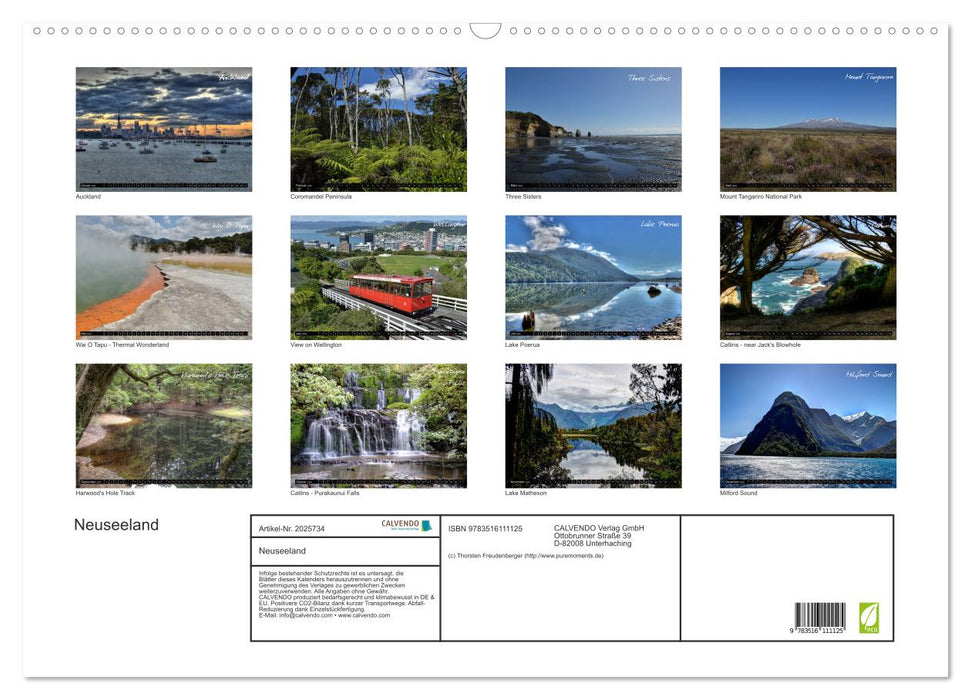 Neuseeland (CALVENDO Wandkalender 2026)