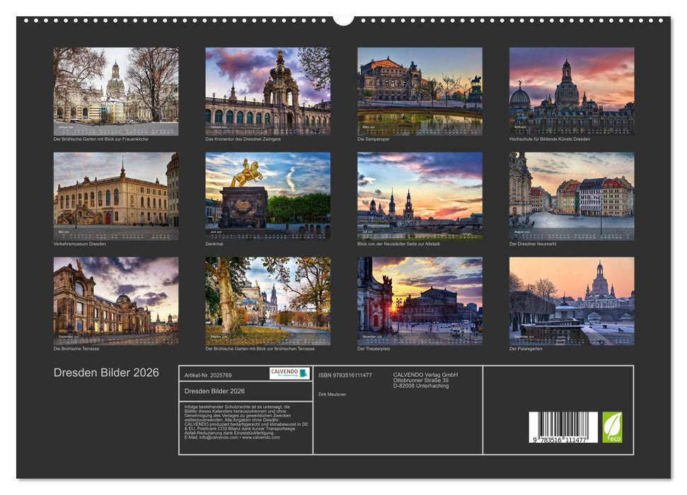 Dresden Bilder 2026 (CALVENDO Premium Wandkalender 2026)