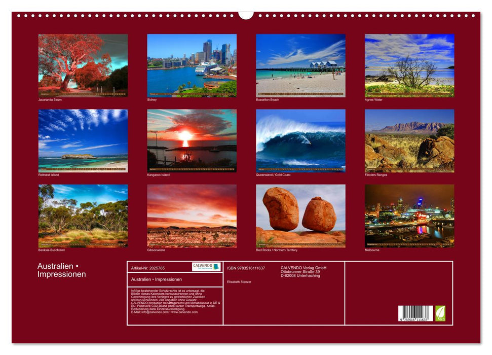 Australien • Impressionen (CALVENDO Wandkalender 2026)