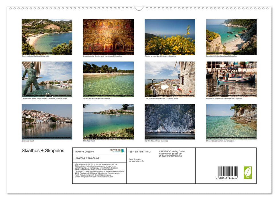 Skiathos + Skopelos (CALVENDO Premium Wandkalender 2026)
