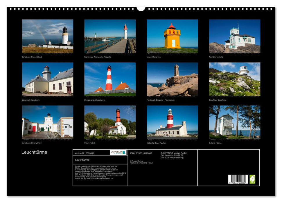 Leuchttürme (CALVENDO Wandkalender 2026)