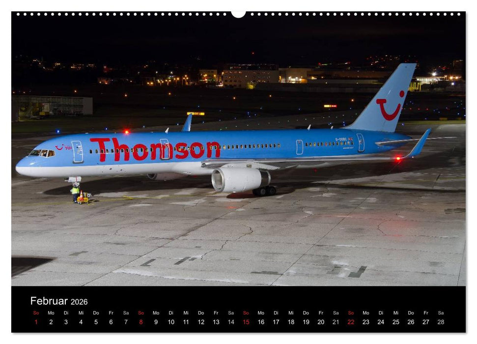 Flugzeuge bei Nacht (CALVENDO Premium Wandkalender 2026)