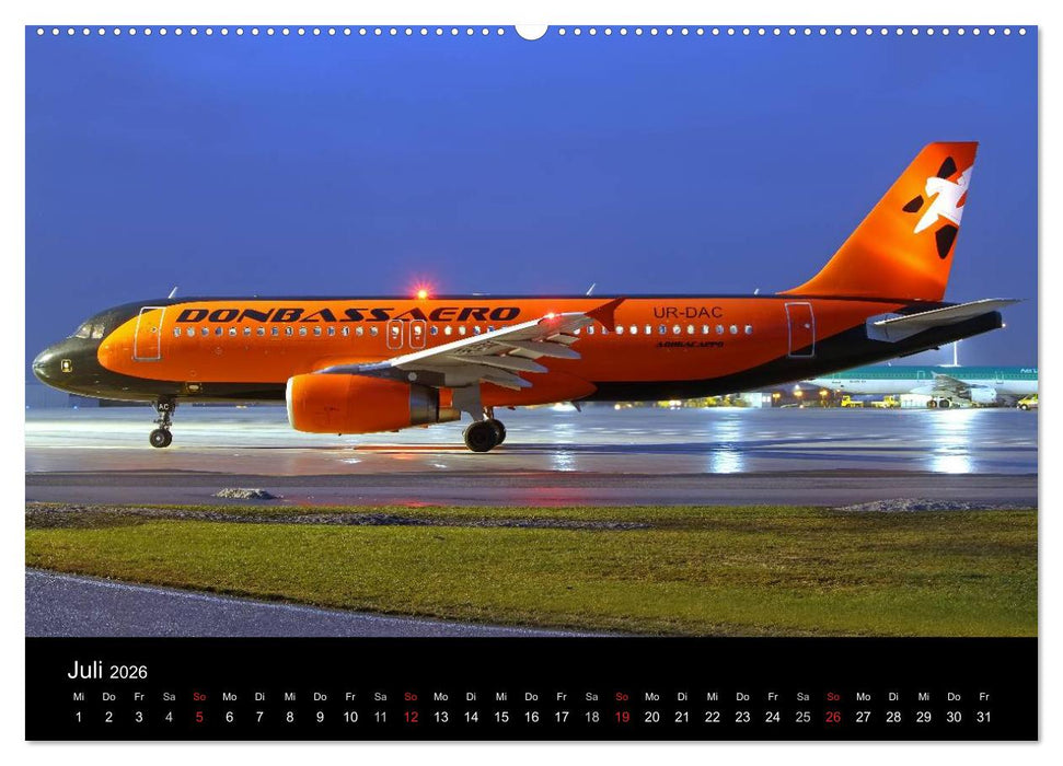 Flugzeuge bei Nacht (CALVENDO Premium Wandkalender 2026)