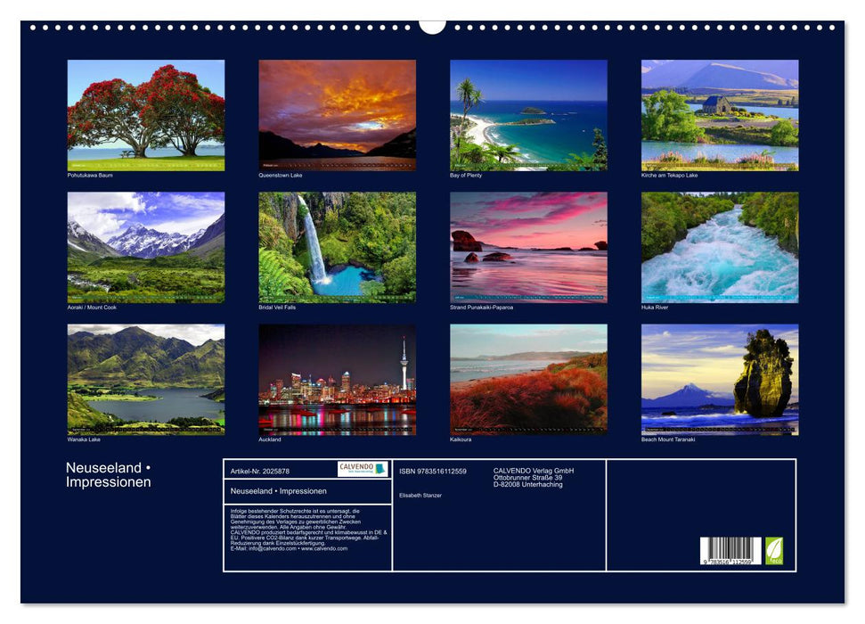 Neuseeland • Impressionen (CALVENDO Wandkalender 2026)
