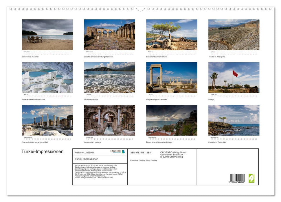 Türkei-Impressionen (CALVENDO Wandkalender 2026)