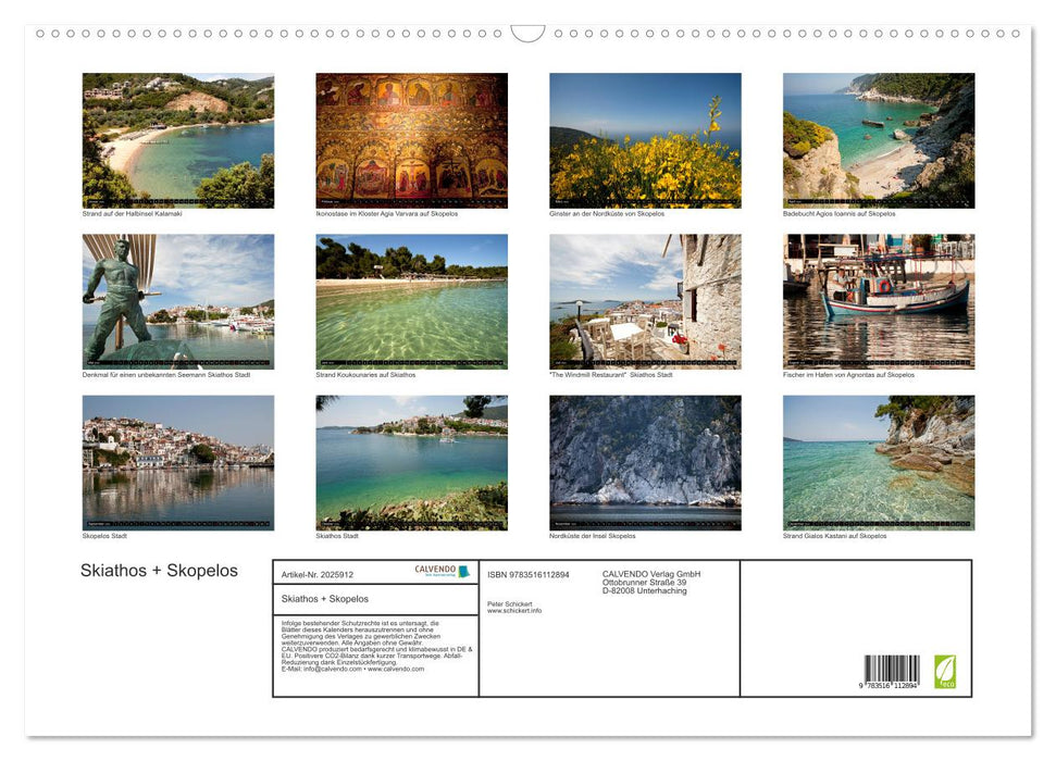 Skiathos + Skopelos (CALVENDO Wandkalender 2026)