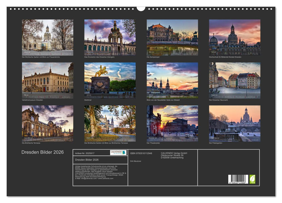 Dresden Bilder 2026 (CALVENDO Wandkalender 2026)
