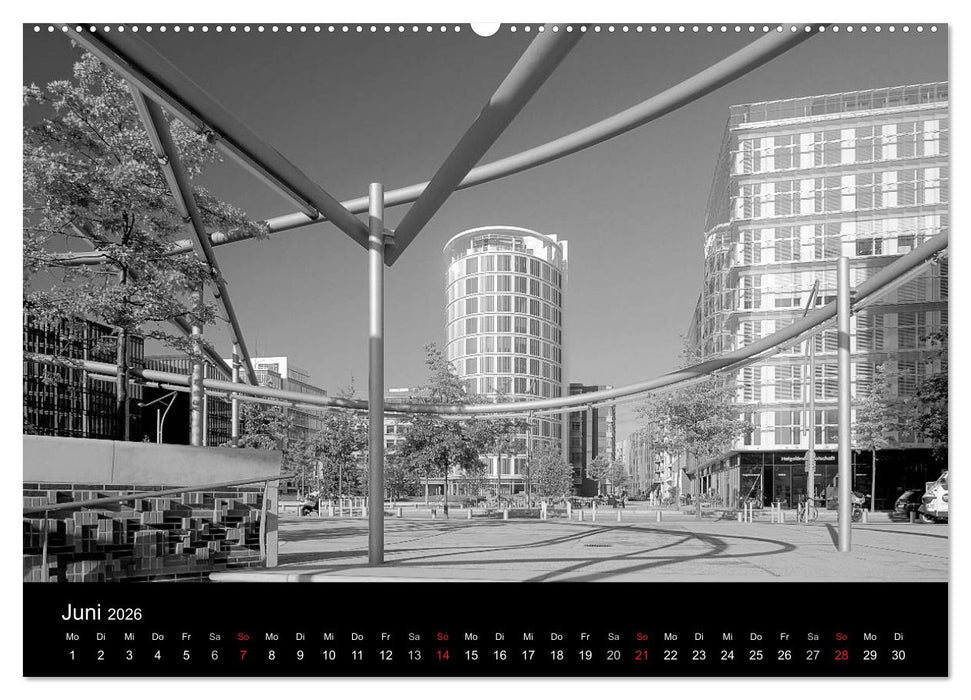 Hamburg monochrome Impressionen (CALVENDO Wandkalender 2026)