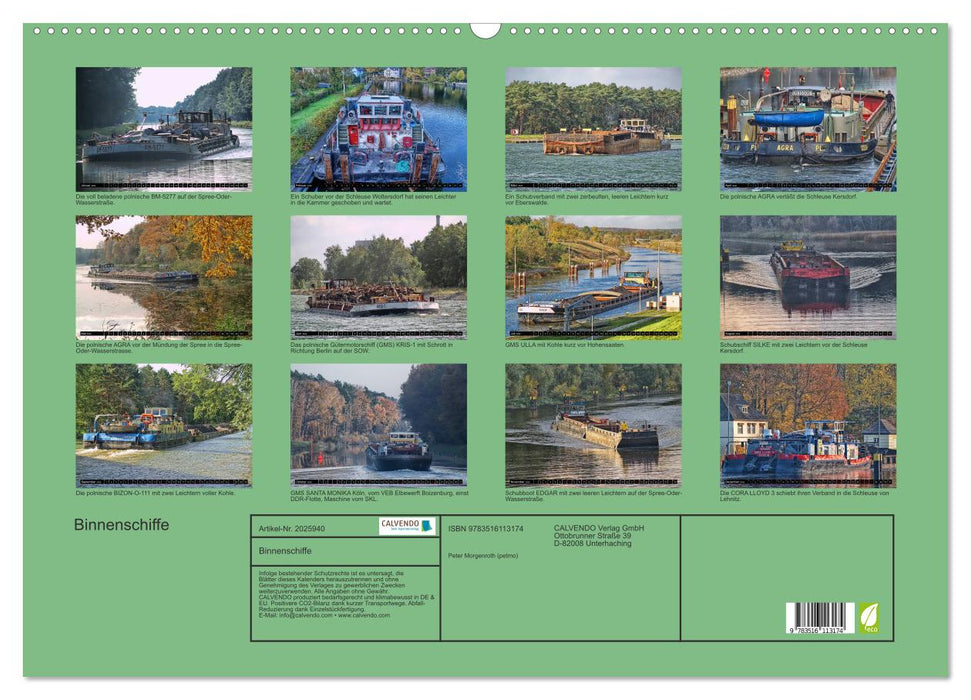 Binnenschiffe (CALVENDO Wandkalender 2026)