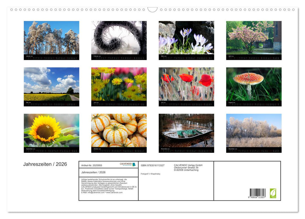 Jahreszeiten / 2026 (CALVENDO Wandkalender 2026)