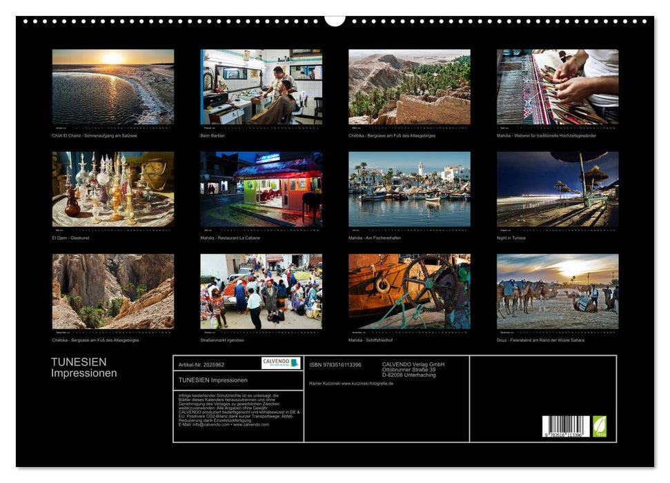 TUNESIEN Impressionen (CALVENDO Wandkalender 2026)