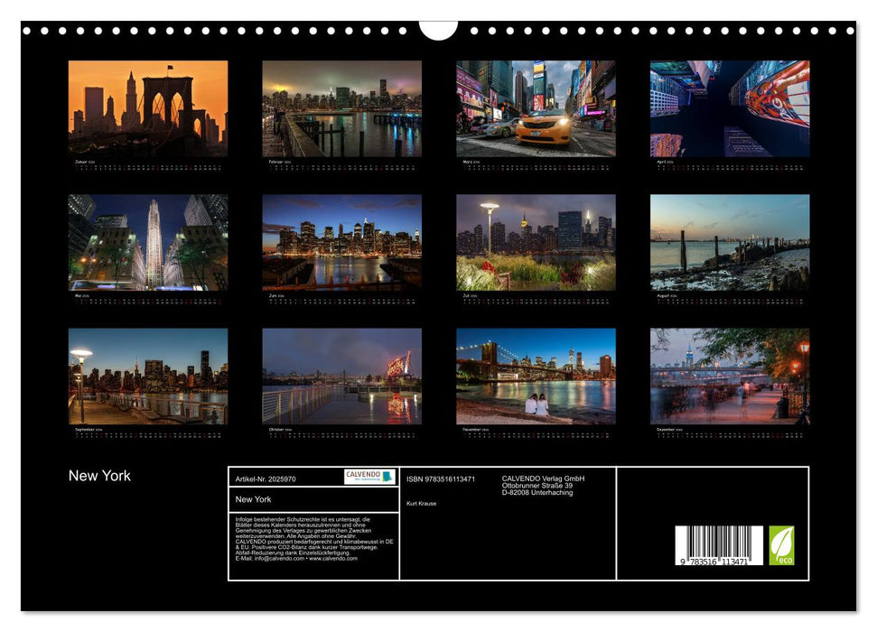 New York (CALVENDO Wandkalender 2026)