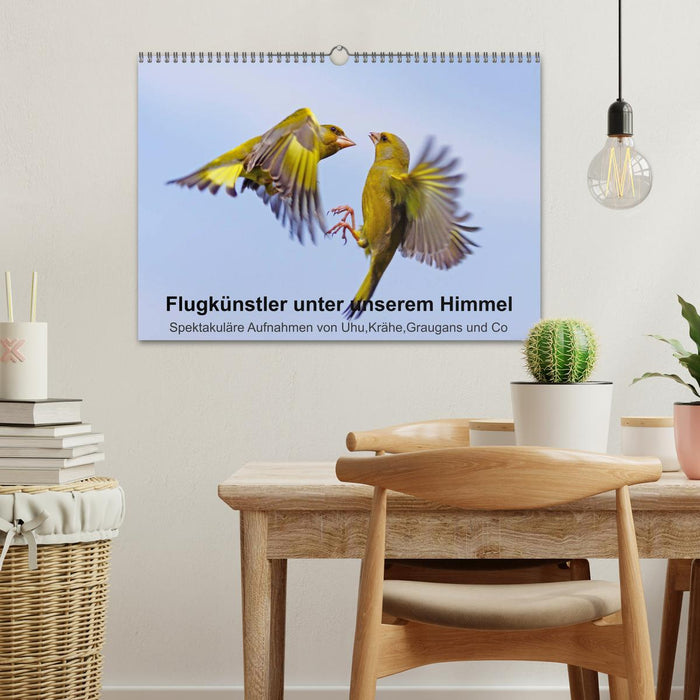 Flugkünstler unter unserem Himmel - Spektakuläre Aufnahmen von Uhu,Krähe,Graugans und Co (CALVENDO Wandkalender 2026)