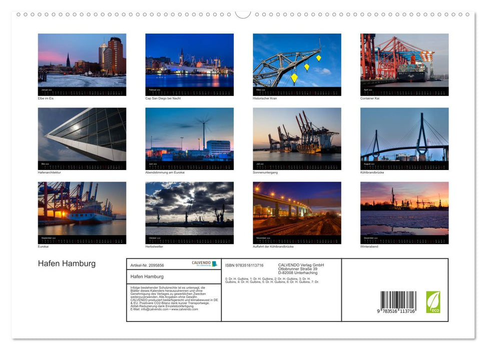 Hafen Hamburg (CALVENDO Premium Wandkalender 2026)