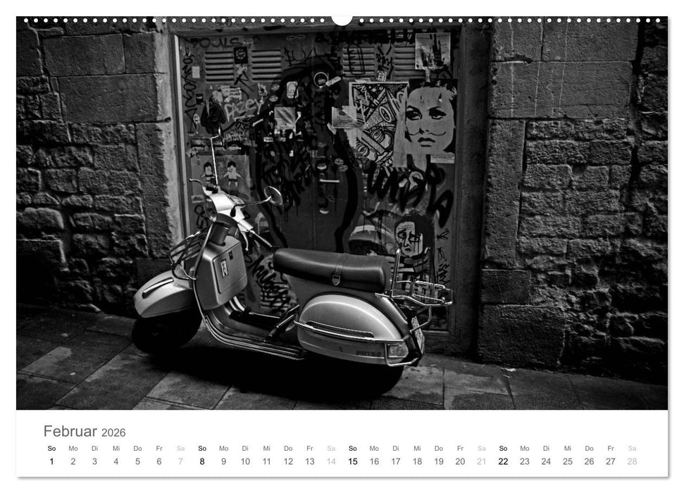 BARCELONA [black/white] (CALVENDO Premium Wandkalender 2026)
