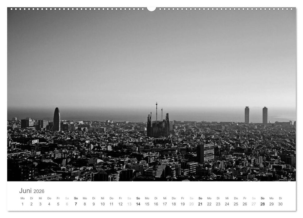 BARCELONA [black/white] (CALVENDO Premium Wandkalender 2026)