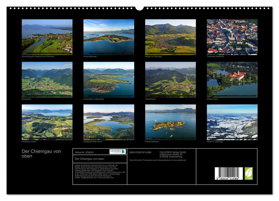 Der Chiemgau von oben (CALVENDO Premium Wandkalender 2026)